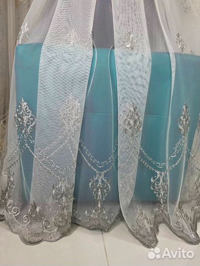 Тюль вышивка отрез без пошива