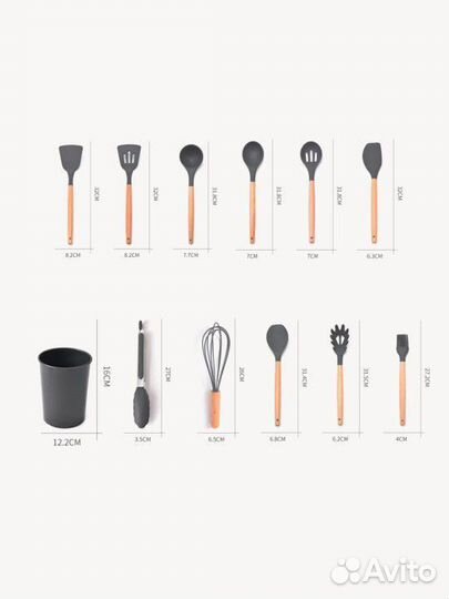 Набор кухонных принадлежностей с подставкой новый