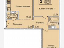 2-�к. квартира, 67 м², 7/10 эт.