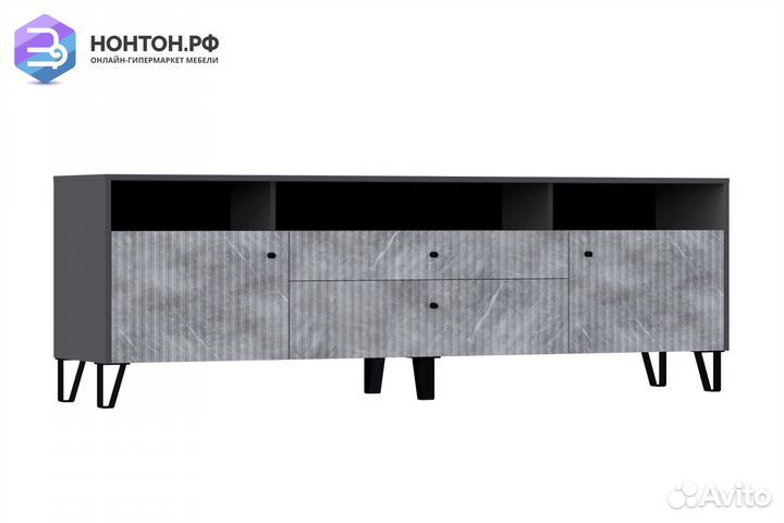 Тв-тумба Оливия графит / мрамор глянец