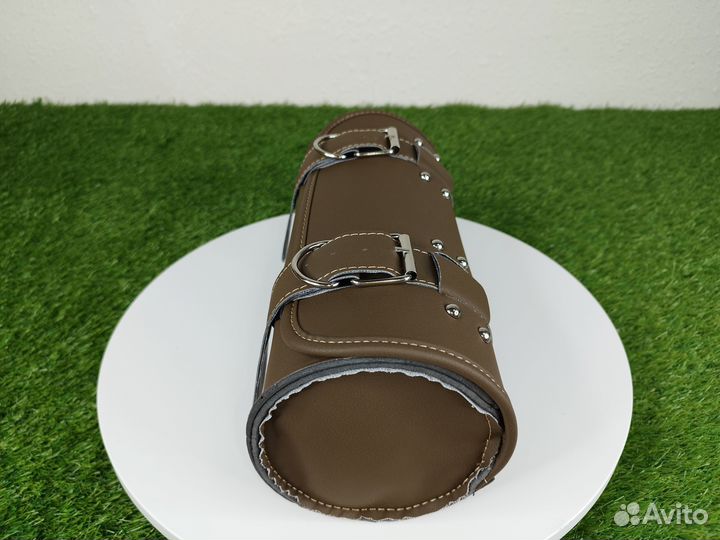 Сумка батон на мотоцикл, скутер. Коричневый. Новая