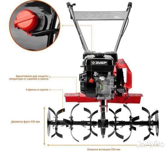 Бензиновый культиватор зубр мкт-200, 7 л.с