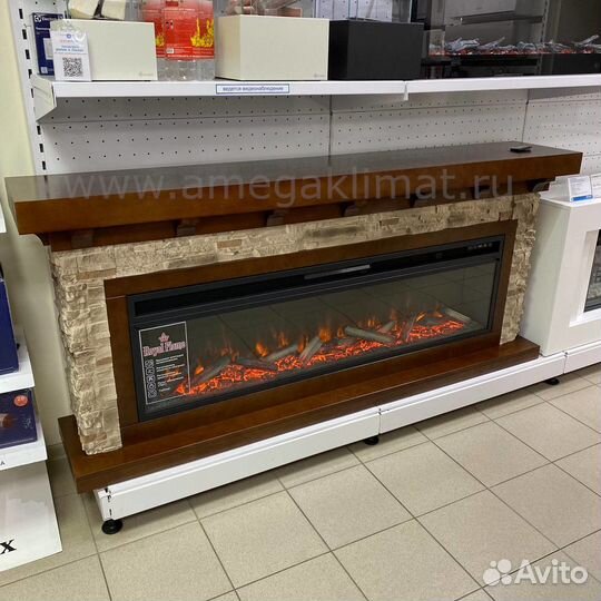 Длинный линейный электрический камин стиль 