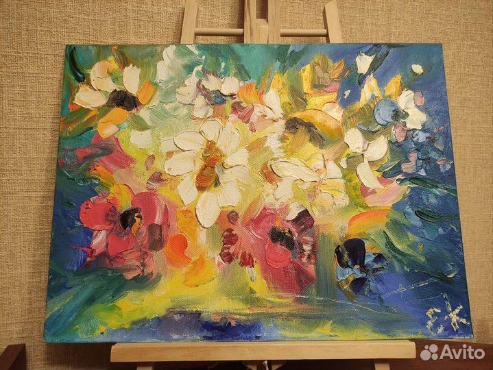 Картина маслом цветы