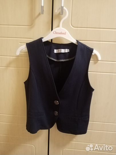 Жилетка школьная синяя на девочку