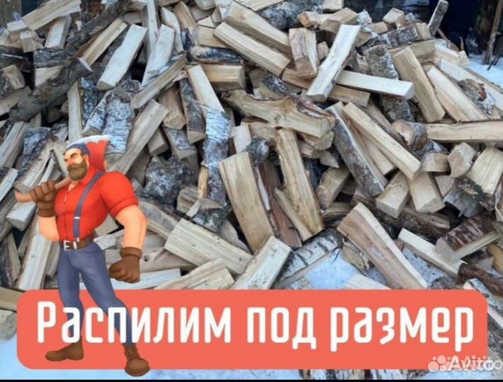 Дрова березовые полусухие колотые