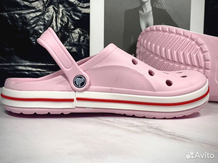 Crocs сабо женские розовые