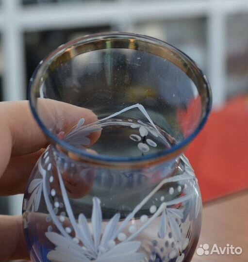 Стеклянная вазочка (ручная роспись )