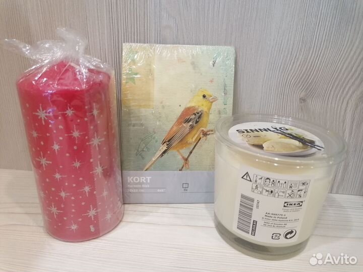 Свечи и открытки Икеа