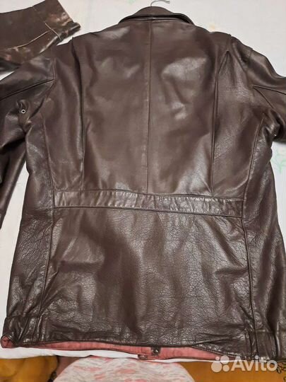 Кожаная летная шевретовая куртка