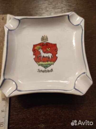 Карманная фарфоровая пепельница Германия антик