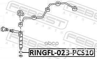 Кольцо уплотнительное форсунки впрыска топлива (10