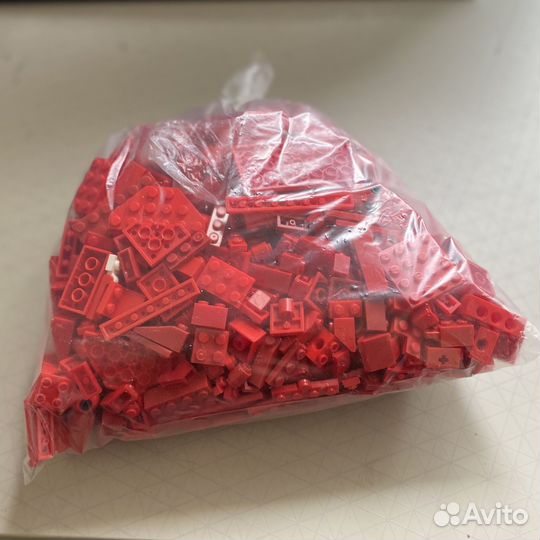 Lego детали, Красный цвет, пол килограмма