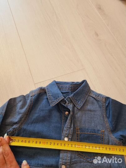 Комплект джинсовой одежды на 3 года (шорты + рубаш