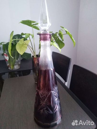 Графин штоф хрусталь марганц. стекло алмаз. грань