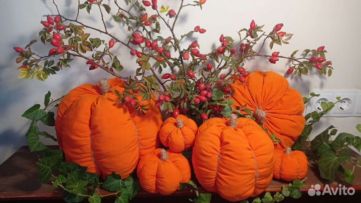 Декоративные тыквы,текстильные тыквы-подушки