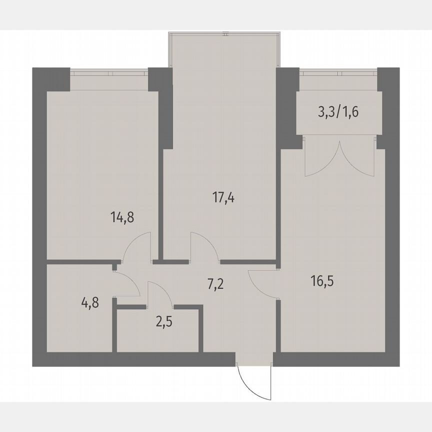 2-к. квартира, 64,9 м², 12/13 эт.