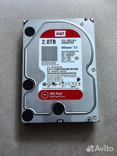 Жёсткий диск HDD 3.5 WD Red Nas 2Tb (WD20efrx)