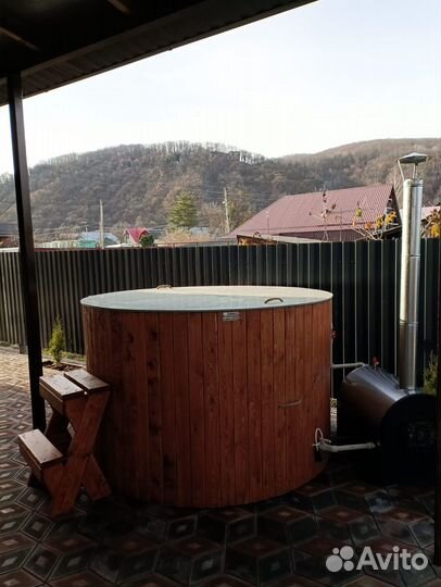 Банный чан на дровах, купель