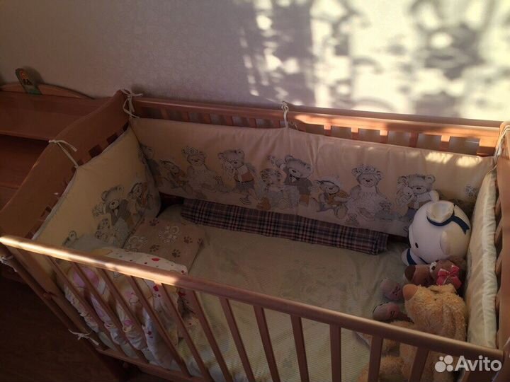 Кроватка детская, матрас, бортики