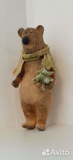 Медведь Потапыч, ватная игрушка на елку