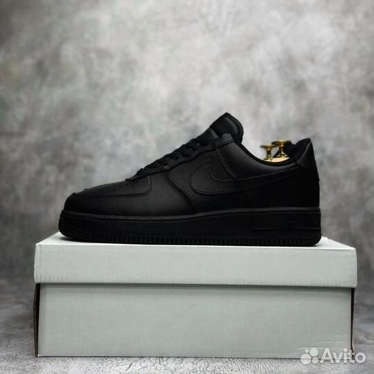 Кроссовки Nike air force 1 luxe black (люкс 40-45)