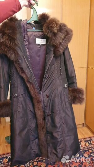 Пальто женское зимнее 50 с капюшоном