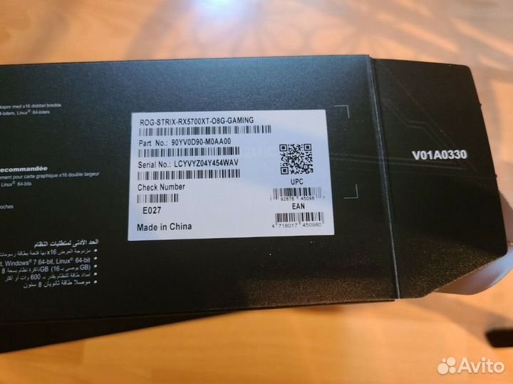 Asus ROG strix RX 5700XT 8гб