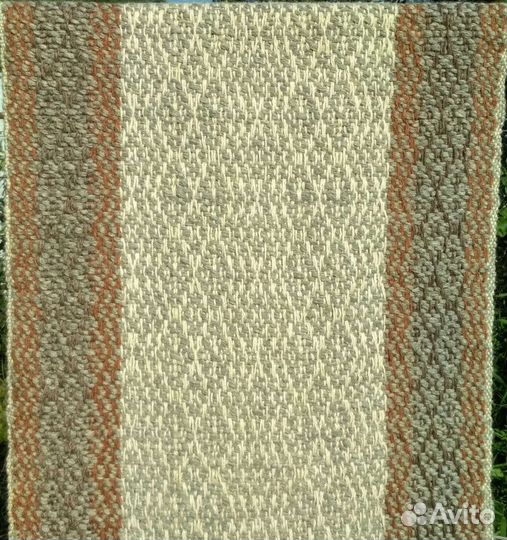 Дорожка домотканая (половик) шерстяная коричн