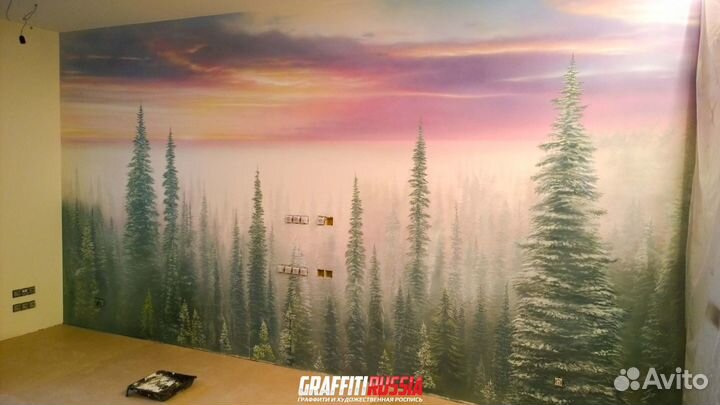 Картина в интерьере, роспись кальянной, рисунок