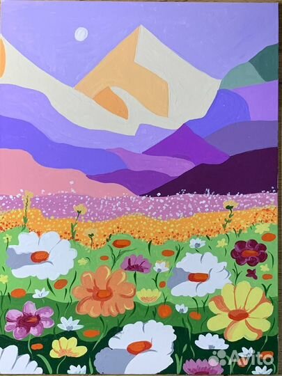 Интерьерная картина ручная работа цветы