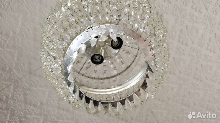 Хрустальная люстра СССР винтажная