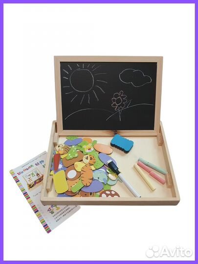 Магнитный пазл детский +доска для рисования