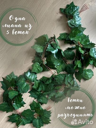 Декоративная лиана винограда (новое) дина 220 см