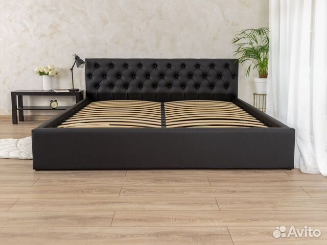 Кровать с матрасом 180х200 черная в наличии