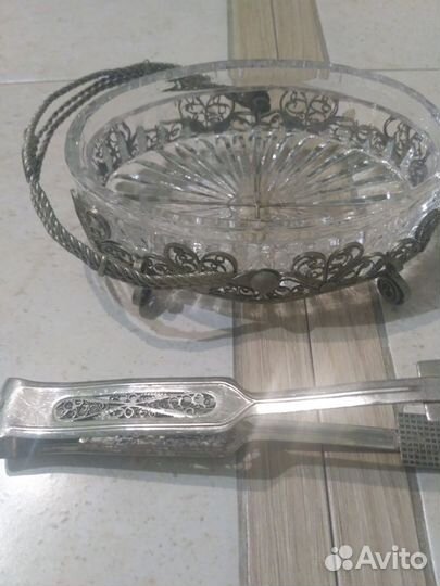 Конфетница-сахарница,скань