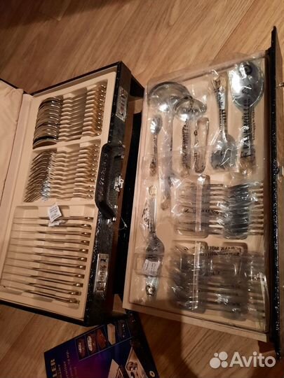 Набор посуды вилки ложки в чемодане 72 предмета