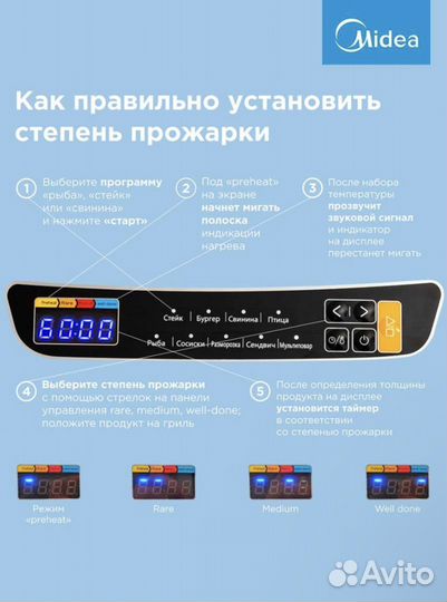 Гриль midea mgr-4500