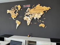 Карта мира, карта России деревянная с подсветкой