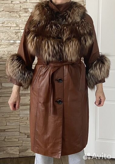 Кожаное пальто