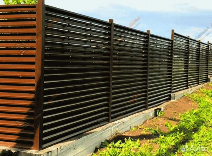 Забор жалюзи горизонтальный