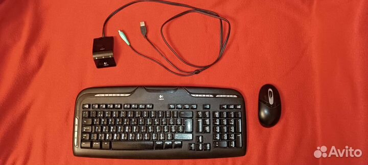 Приёмник, Беспроводные Клавиатура и Мышь logitech