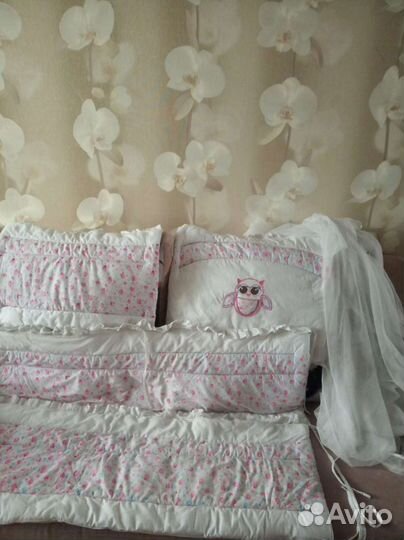 Бортики в кроватку.матрас.постельное белье