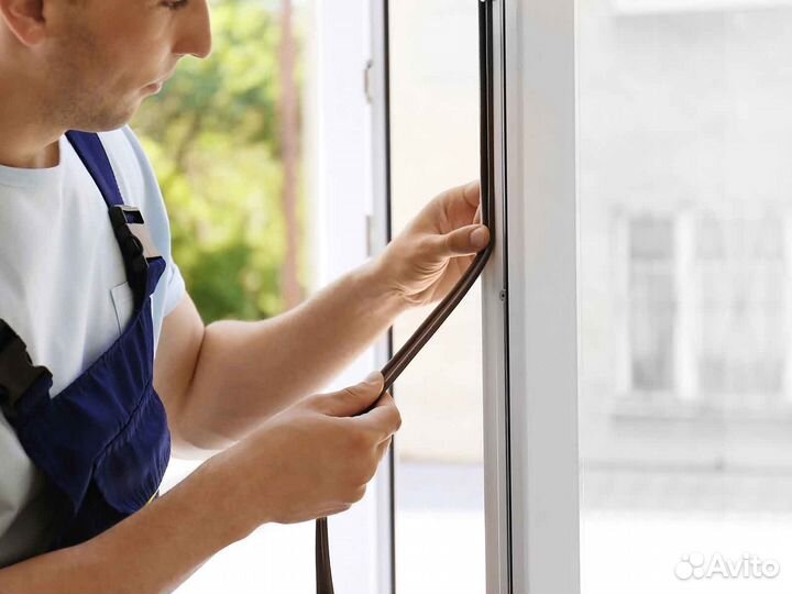 Ремонт окон, уплотнитель дверной RAL3911