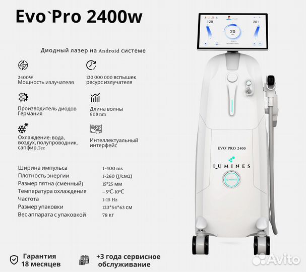 Аппарат для эпиляции Лю'Минес Evo-Pro 2400 Вт