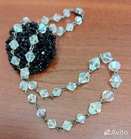 Винтажные бусы Аврора Бореалис. Безель