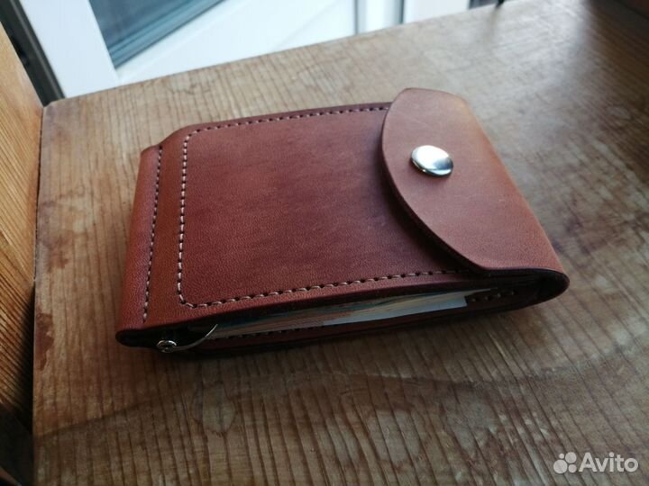 Зажим для денег из натуральной кожи