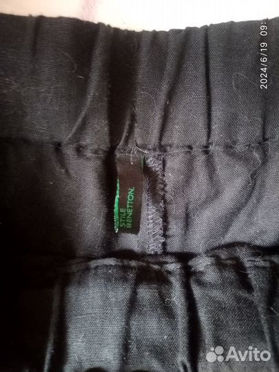 Брюки женские лен черные р. М Benetton