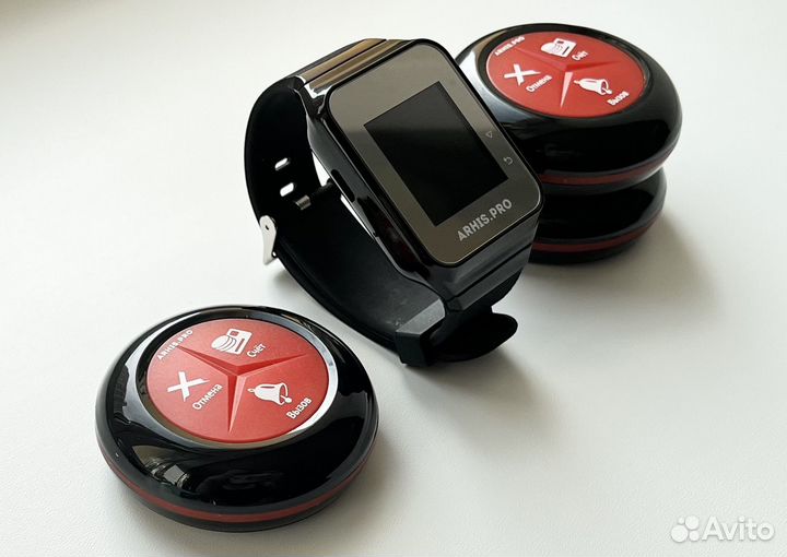 Премиальная кнопка вызова официанта и часы