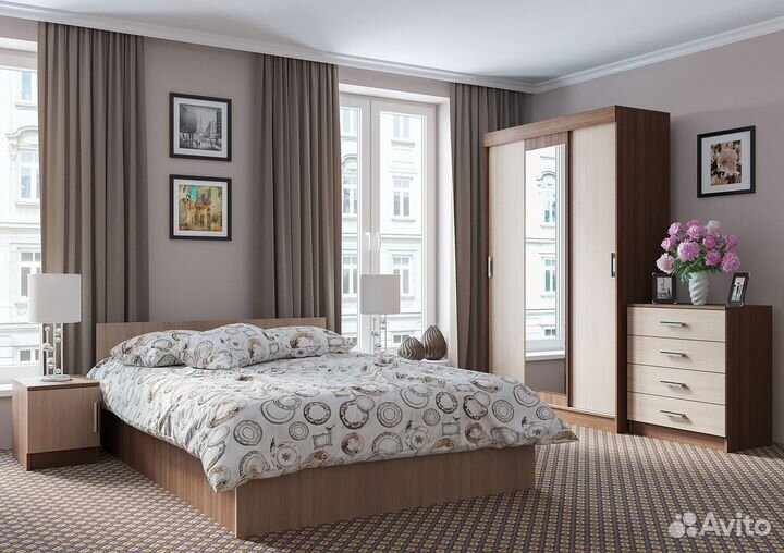 Тумба прикроватная шимо темный/шимо светлый